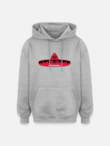 chapeau mexicain 200 - Sweat à capuche oversize unisexe - gris chiné