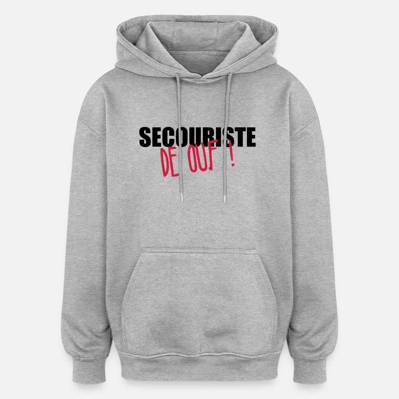 Secourisme / Secouriste / Secours / Secourir - Sweat à capuche oversize unisexe - gris chiné