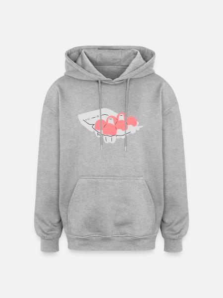 eier - Oversized Unisex Hoodie - Grau meliert