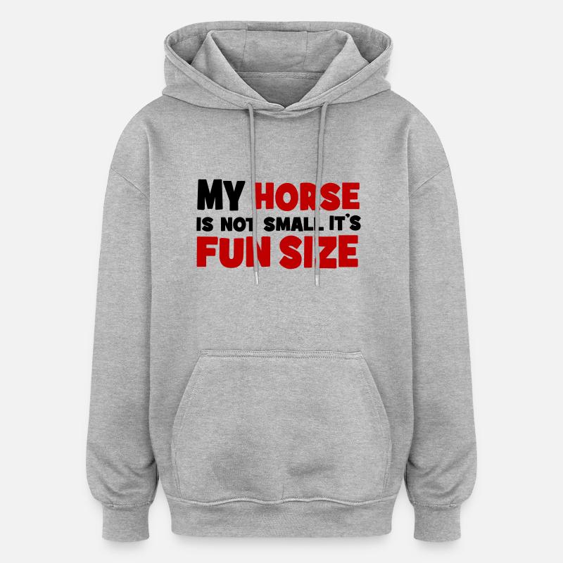 petit cheval - Sweat à capuche oversize unisexe - gris chiné