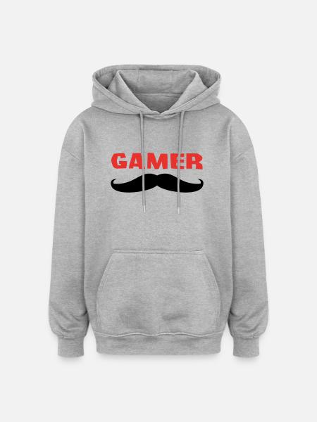 GAMER - Sweat à capuche oversize unisexe - gris chiné