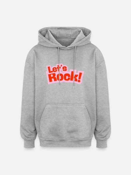 Let's Rock - Oversized Unisex Hoodie - Grau meliert