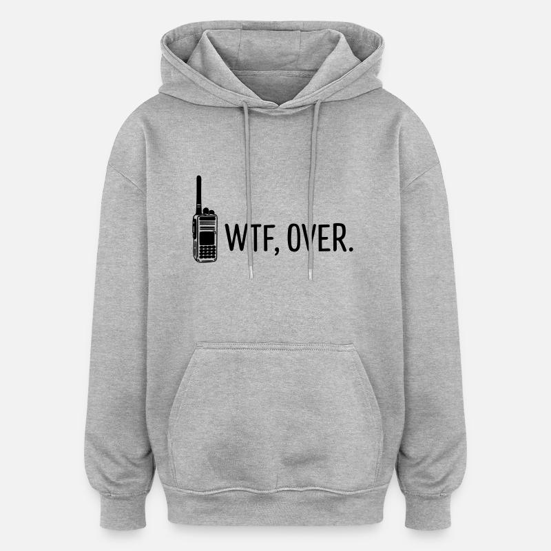 Quoi de neuf? - Sweat à capuche oversize unisexe - gris chiné