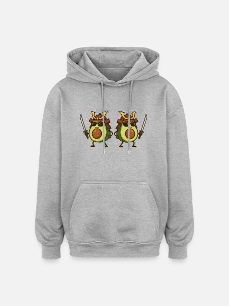 avocado samurai 2 - Oversized Unisex Hoodie - Grau meliert