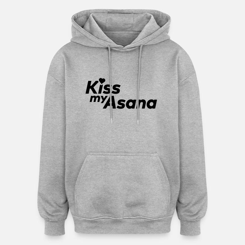 Embrasser mon asana - Sweat à capuche oversize unisexe - gris chiné