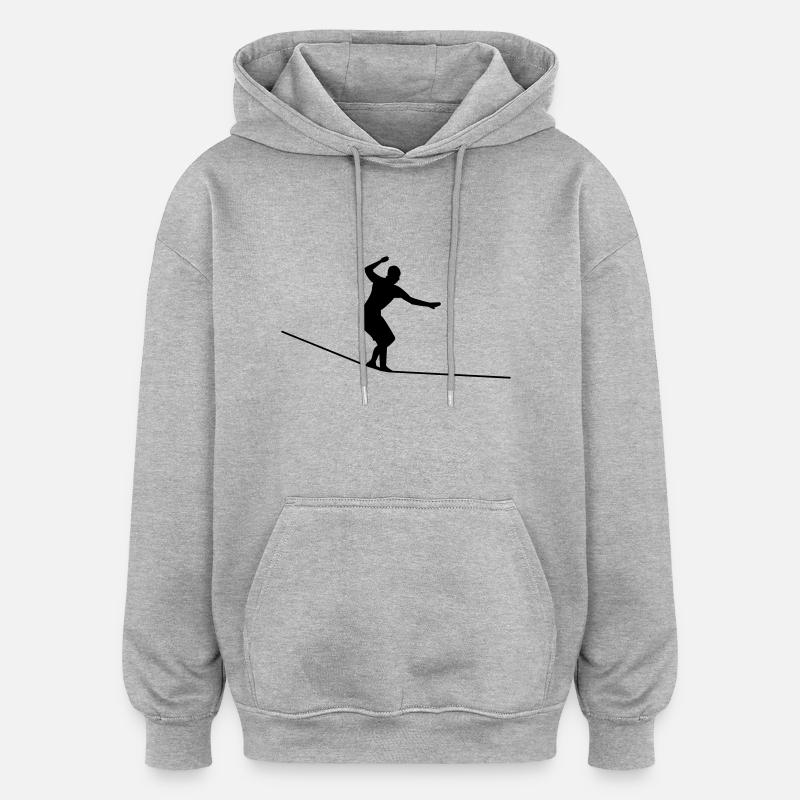 Slackline - Oversized Unisex Hoodie - Grau meliert