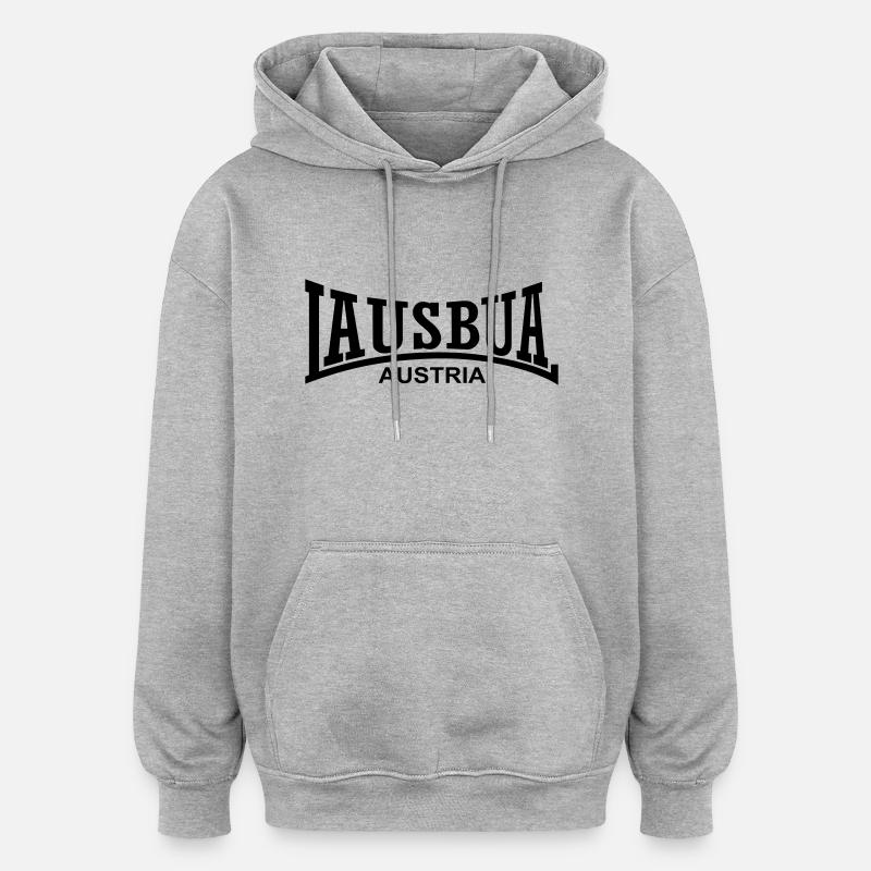 Lausbua Autriche - Sweat à capuche oversize unisexe - gris chiné