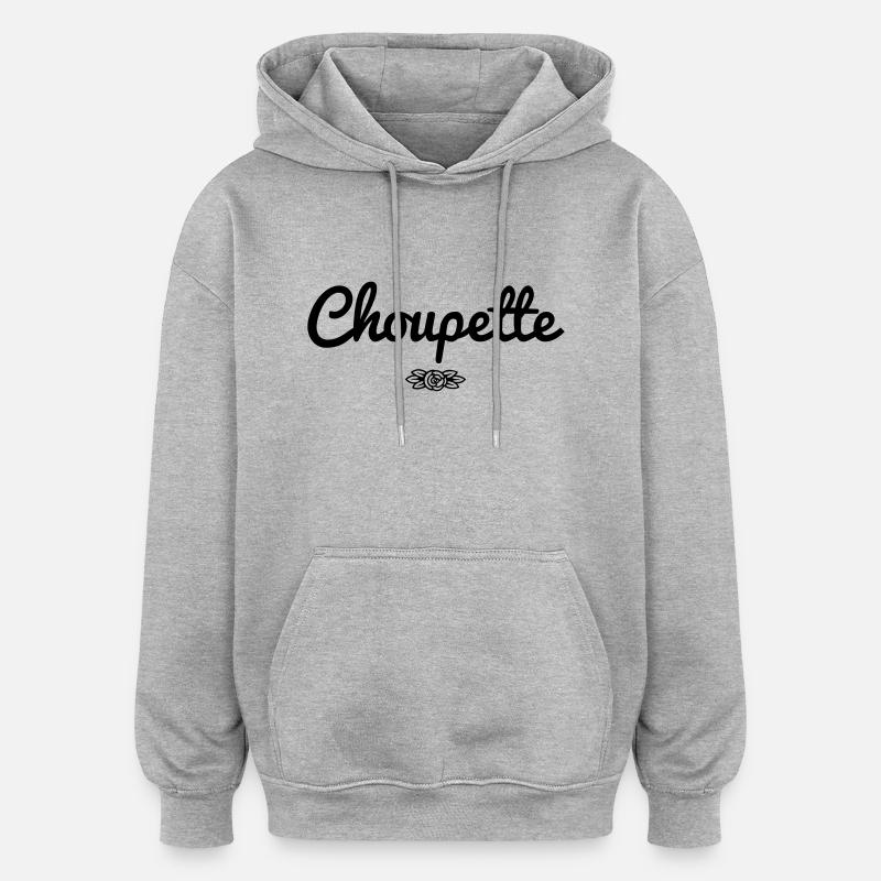 Choupette - Sweat à capuche oversize unisexe - gris chiné