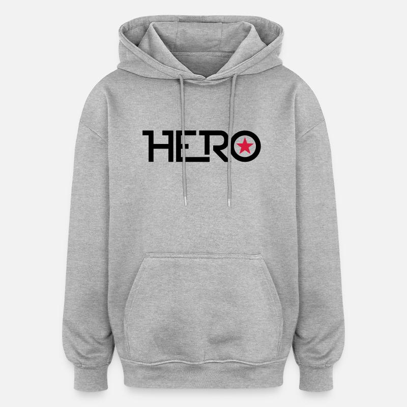 hero_8__f2 - Sweat à capuche oversize unisexe - gris chiné