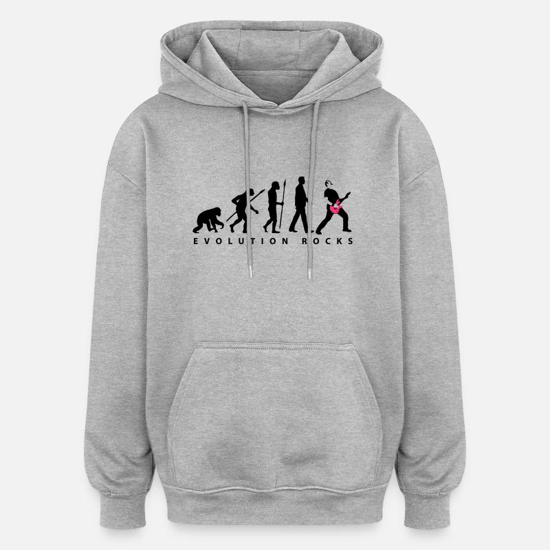 evolution_rocks_032012_b_2c - Oversized Unisex Hoodie - heather grey