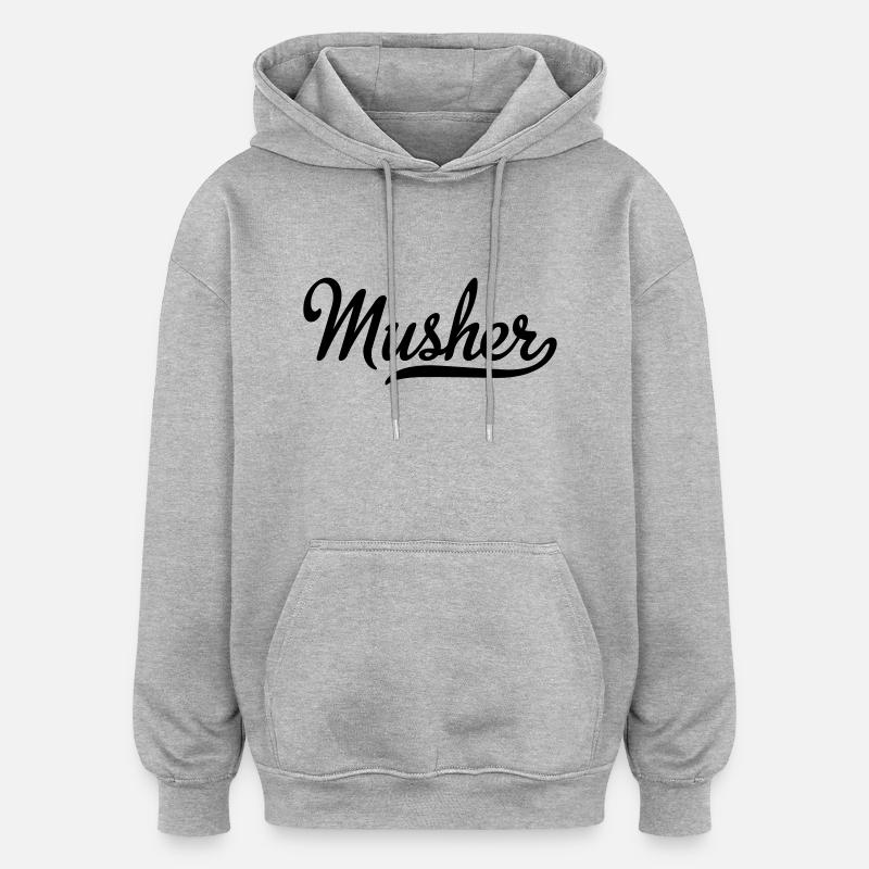 musher - Sweat à capuche oversize unisexe - gris chiné