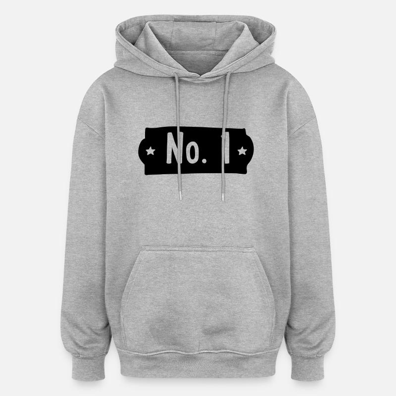 Nummer 1 - Oversized Unisex Hoodie - Grau meliert