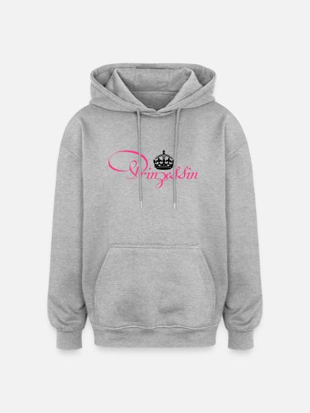 Prinzessin Krone - Oversized Unisex Hoodie - Grau meliert