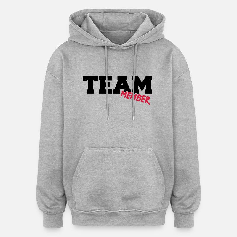 team_member - Sweat à capuche oversize unisexe - gris chiné