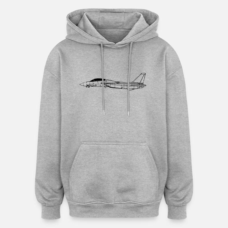 f14_vec_1 fr - Sweat à capuche oversize unisexe - gris chiné