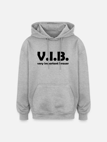 brauer - Oversized Unisex Hoodie - Grau meliert