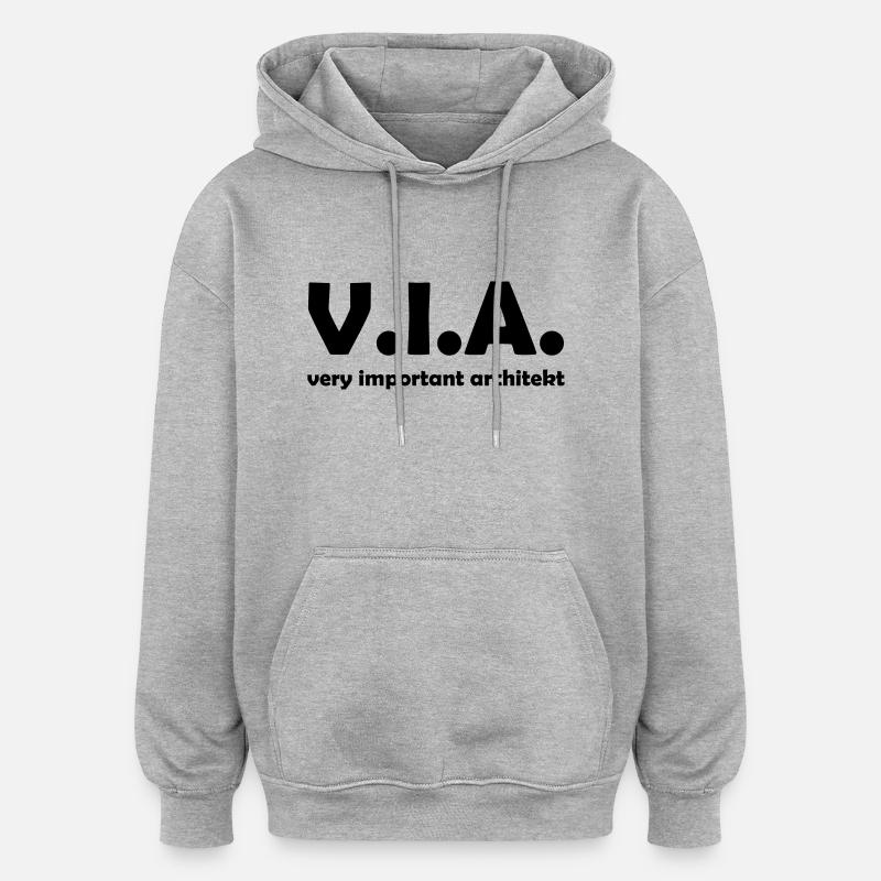 architekt - Oversized Unisex Hoodie - Grau meliert