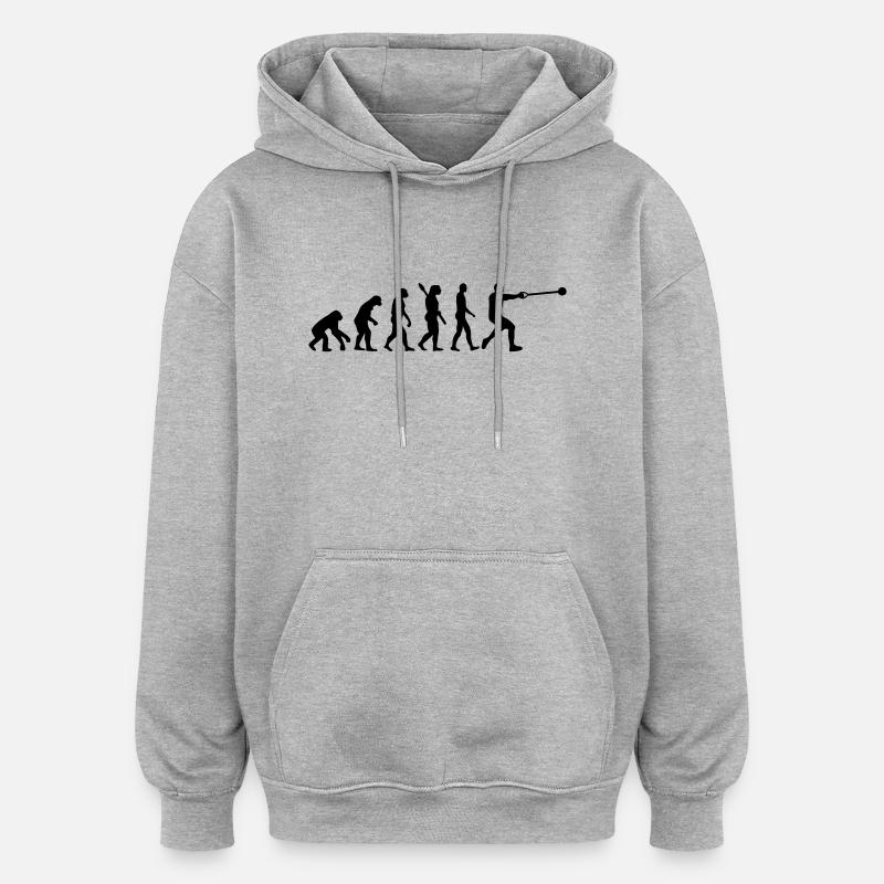 Evolution Lancer de marteau - Sweat à capuche oversize unisexe - gris chiné