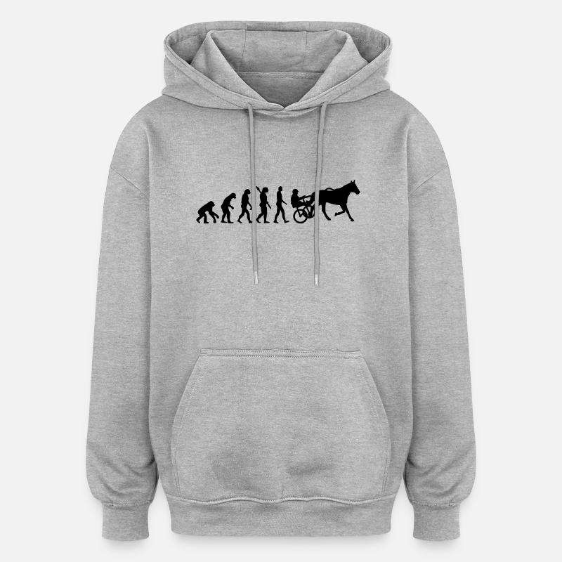 Evolution harness trotting race - Oversized Unisex Hoodie - heather grey