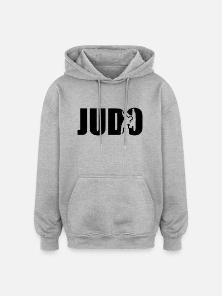 Judo - Sweat à capuche oversize unisexe - gris chiné