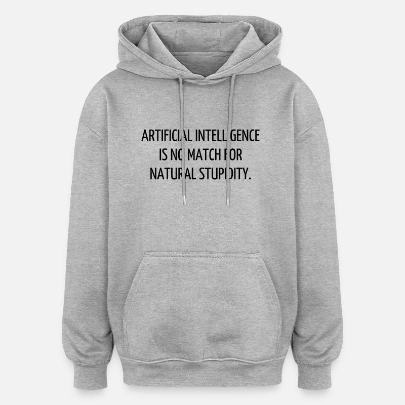 Citation / Geek / Gaming / Gamer / Nerd - Sweat à capuche oversize unisexe - gris chiné