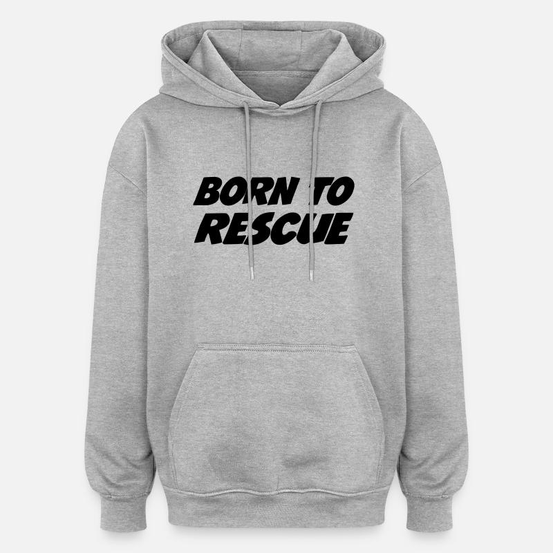 Secourisme / Secouriste / Secours / Secourir - Sweat à capuche oversize unisexe - gris chiné