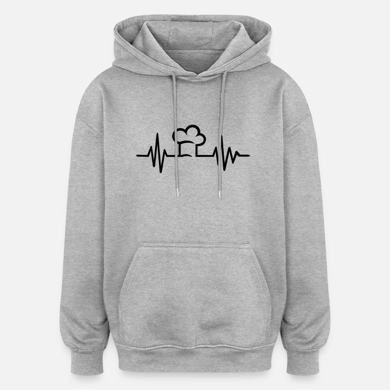 Cuisinier - Sweat à capuche oversize unisexe - gris chiné