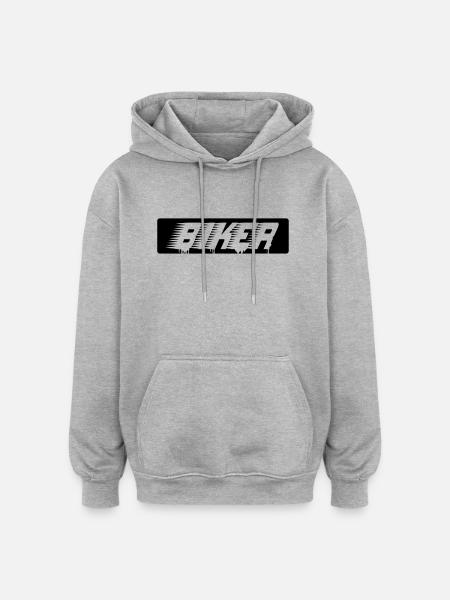 biker_1 - Sweat à capuche oversize unisexe - gris chiné