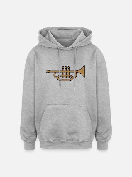 Trompete - Oversized Unisex Hoodie - Grau meliert