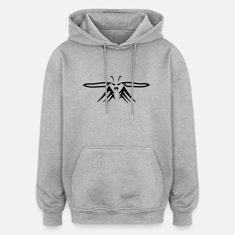 Wespe - Oversized Unisex Hoodie - Grau meliert