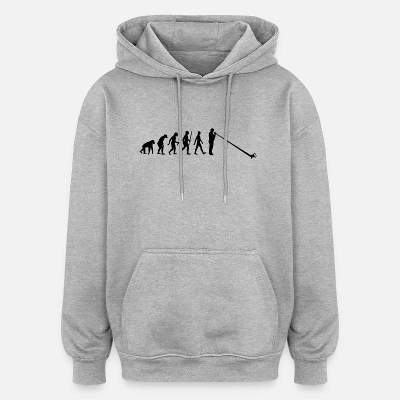 Evolution Alpenhorn - Oversized Unisex Hoodie - Grau meliert