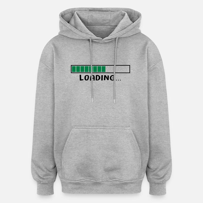 LOADING 4 - Sweat à capuche oversize unisexe - gris chiné