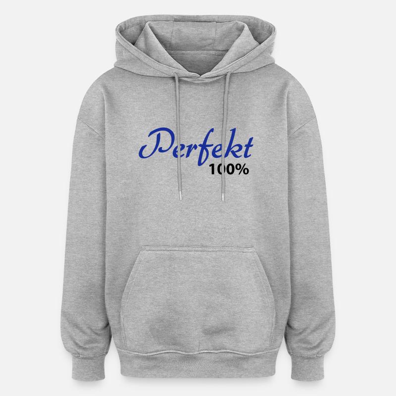 100% parfait - Sweat à capuche oversize unisexe - gris chiné