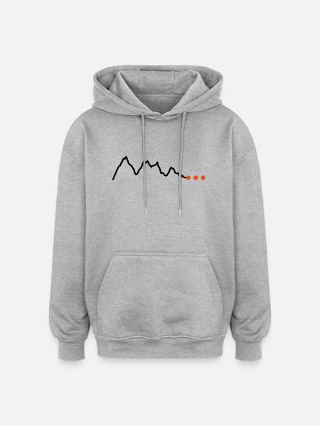 Height profile Mountains - Oversized Unisex Hoodie - heather grey