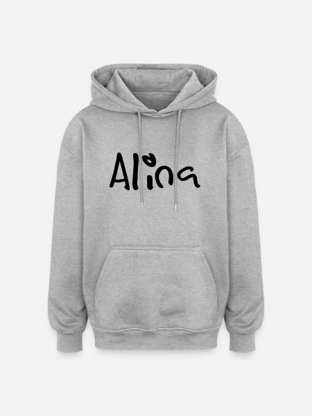 alina - Oversized Unisex Hoodie - Grau meliert