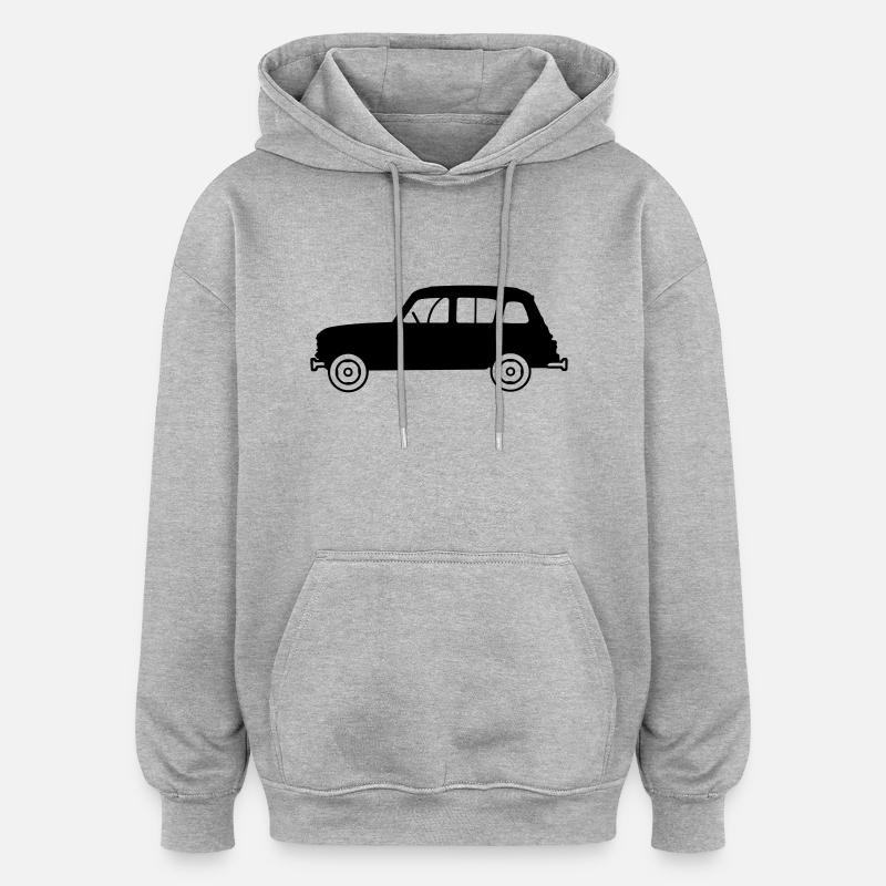 Youngtimer 4L profil - Sweat à capuche oversize unisexe - gris chiné