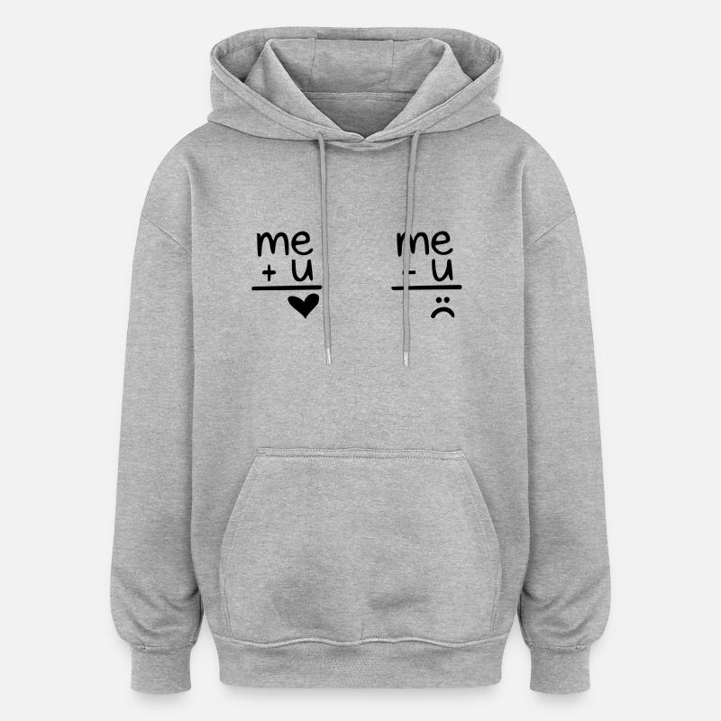 amour humour - Sweat à capuche oversize unisexe - gris chiné