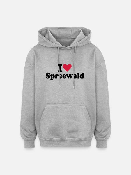Spreewald - Oversized Unisex Hoodie - Grau meliert