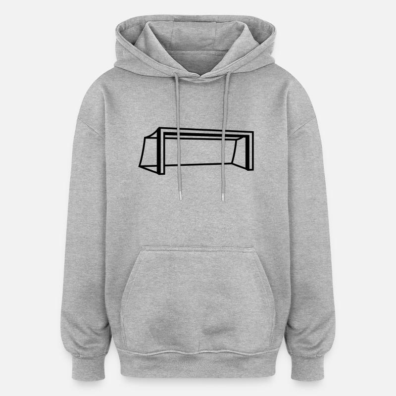 Soccer Goal Design - Sweat à capuche oversize unisexe - gris chiné