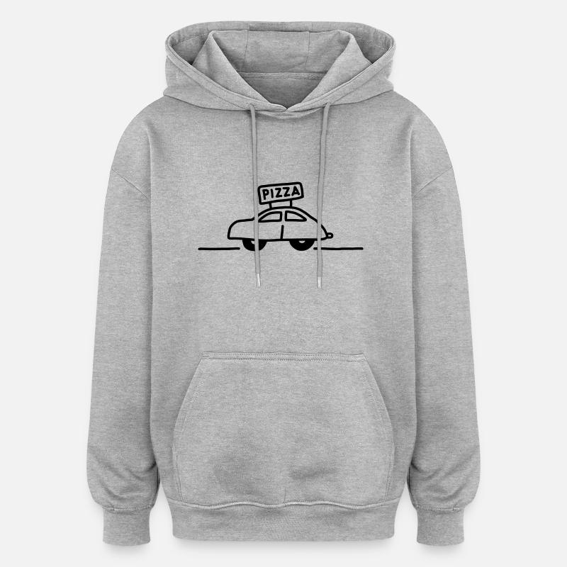 Pizzaservice - Pizza - Oversized Unisex Hoodie - Grau meliert