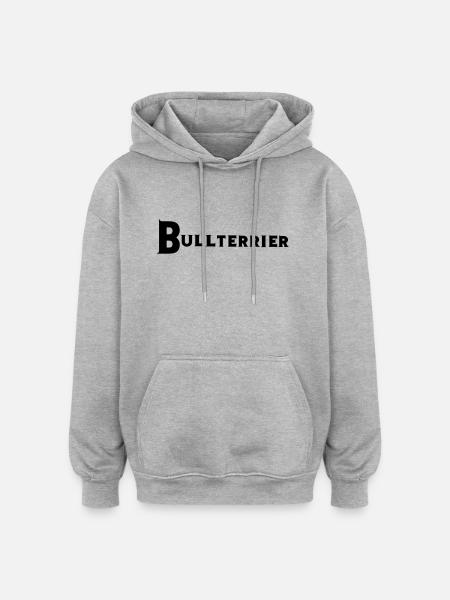 Bullterrrier - Oversized Unisex Hoodie - Grau meliert