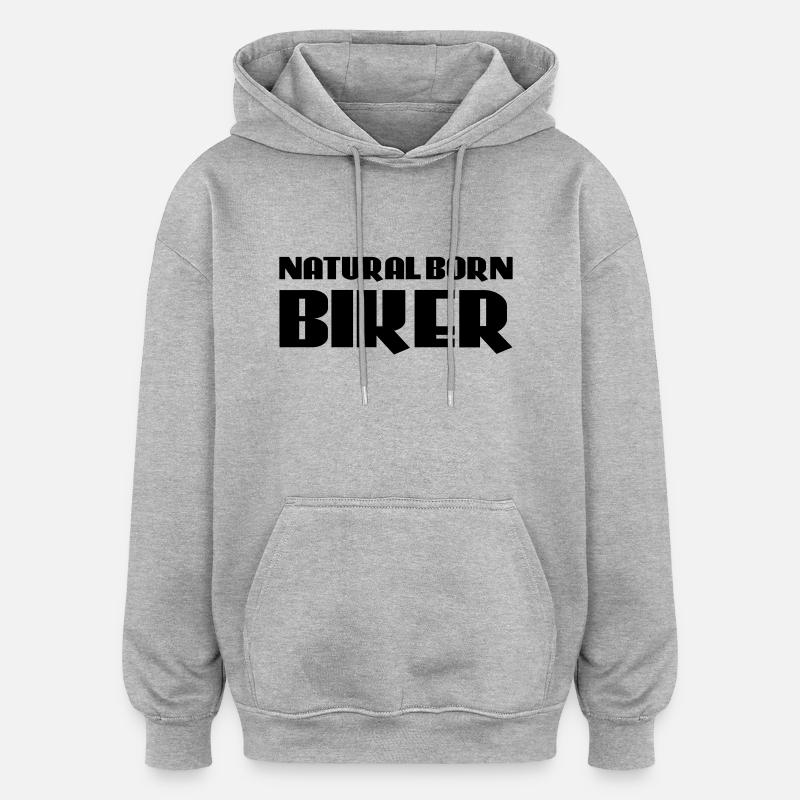 Natural born Biker - Sweat à capuche oversize unisexe - gris chiné