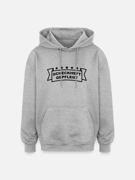 Scheckheftgepflegt Spruchband - Oversized Unisex Hoodie - Grau meliert
