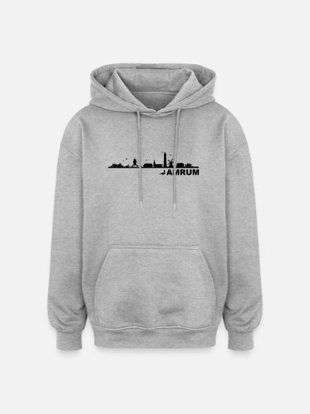 Skyline - Küste Amrum - Oversized Unisex Hoodie - Grau meliert