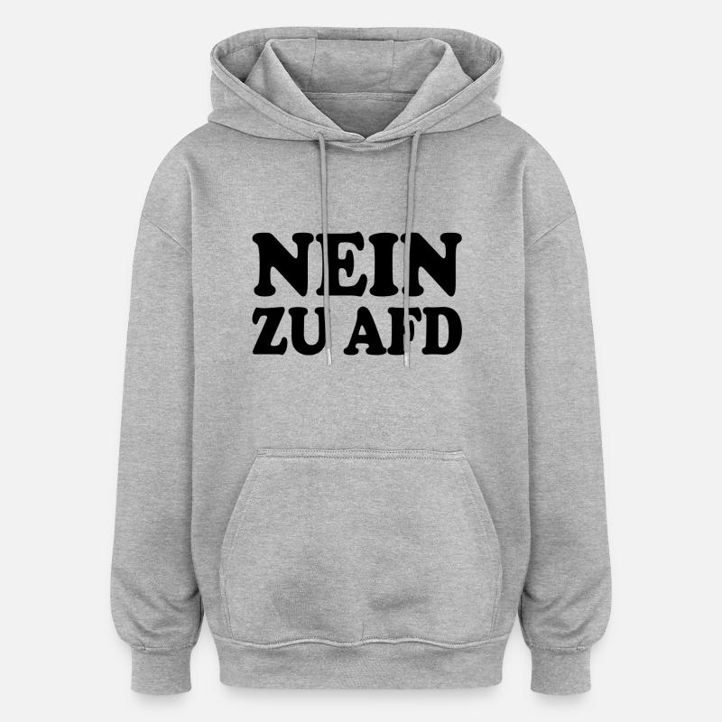 Non à afd - Sweat à capuche oversize unisexe - gris chiné