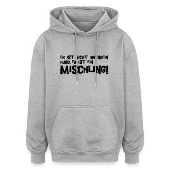 Mischling Text - Oversized Unisex Hoodie - Grau meliert - Vorne - Noah (186cm)