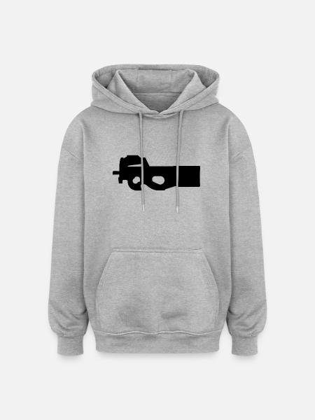 Waffe - P90 - Oversized Unisex Hoodie - Grau meliert