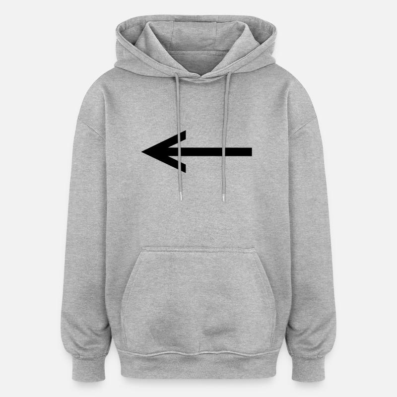 flèche - Sweat à capuche oversize unisexe - gris chiné