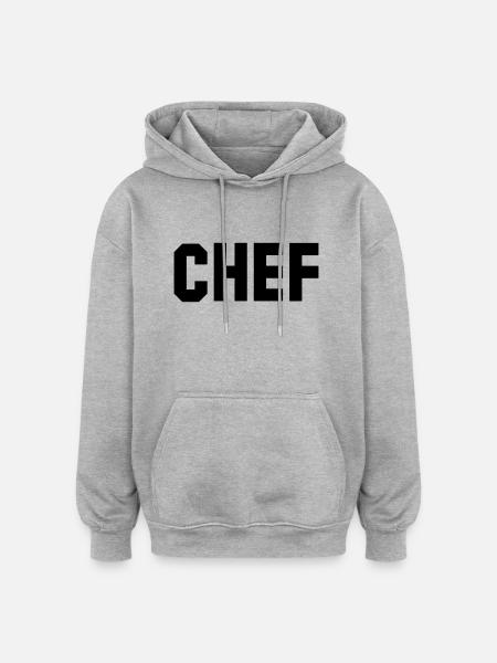 chef - Oversized Unisex Hoodie - Grau meliert