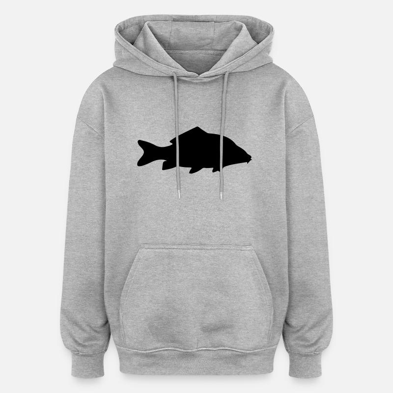 Karpfen - Oversized Unisex Hoodie - Grau meliert